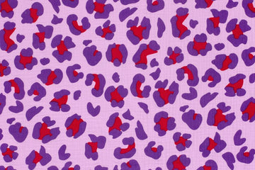 Musselin, Double Gauze, Leo Print, lavendel, lila, 0,5 m